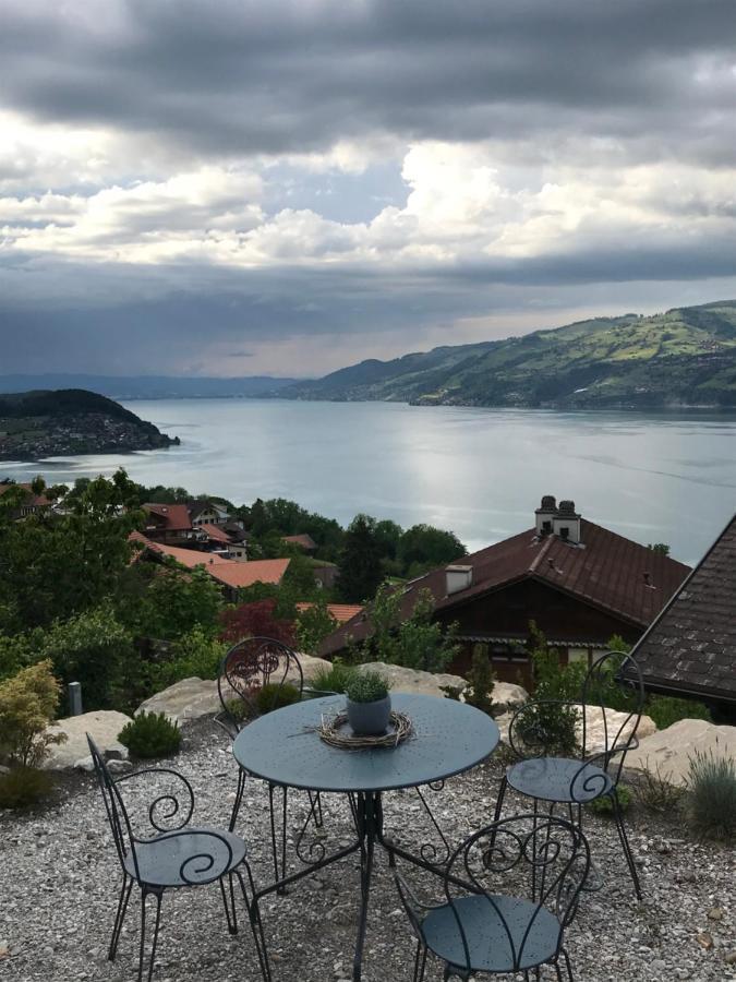 Moderne Unterkunft Mit Panoramablick Auf Thunersee Krattigen ภายนอก รูปภาพ